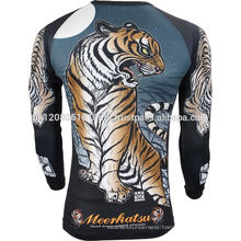 tiger custom made neoprene spandex compression wear rash guard